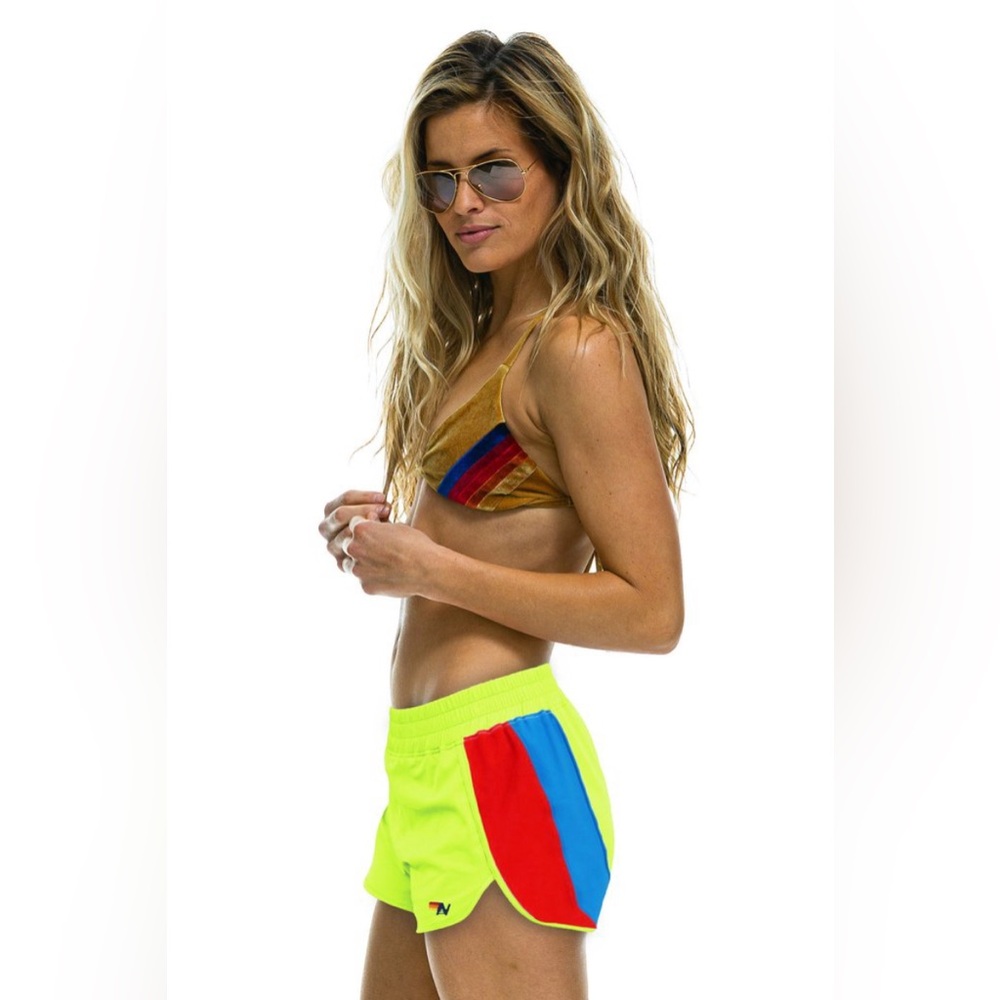 NWOT Aviator Nation Color Block Flex Board Shorts Neon Yellow Size XS